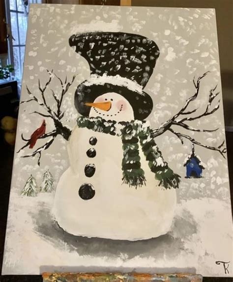 Pin By Sandy Schelsky On Snowman Christmas Canvas Art Christmas