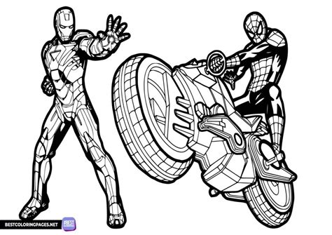 Spiderman And Ironman Coloring Sheet Free Printable Coloring Pages