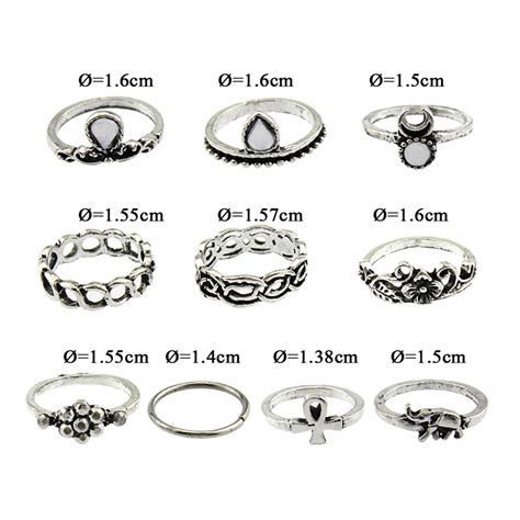 Pcs Set Knuckle Rings Kit Exquisite Hollow Rhinestone Hollow Flower