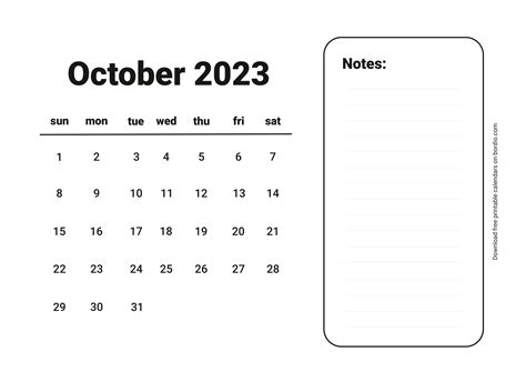 Printable October 2023 Calendar Free Download In Pdf Bordio