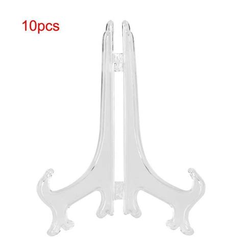 Tbest Porte assiettes en plastique 10 pièces pliant blanc supports de