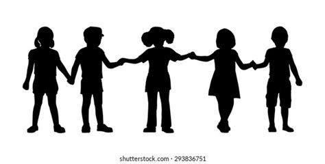 38,425 Silhouette Children Holding Hands Images, Stock Photos, 3D ...