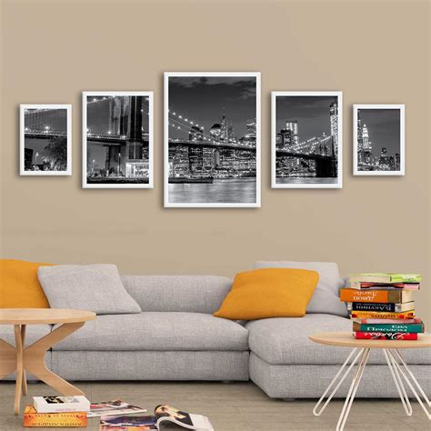 Kit Mosaico De Quadros Cidade Preto E Branco Santoquadro Br