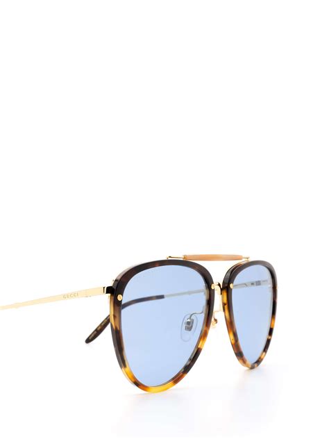 Gucci Gg0672s 004 Havana Gold Blue Ottica Giulianelli