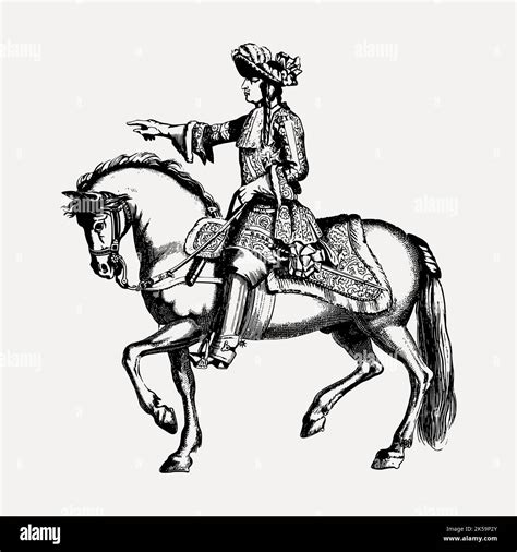 King On Horse Clipart Vintage Hand Drawn Vector Stock Vector Image