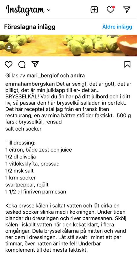 Pin Tillagd Av Elisabet Jagell P Recept Recept Brysselk L Juice