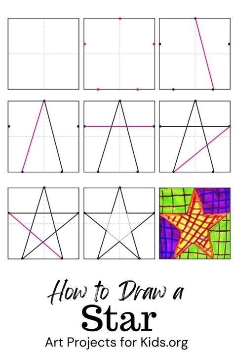 Easy How to Draw a Star Tutorial and Star Coloring Page | Star coloring ...