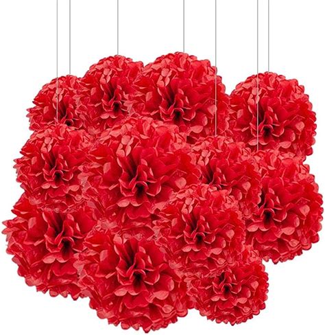 Amazon Aimto 12pcs Red Paper Pom Poms Decorations For Party