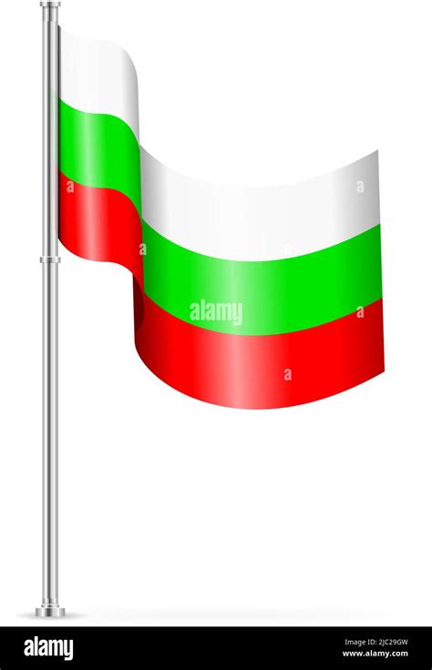 Wavy Flag Of Bulgaria On A White Background Vector Illustration Stock