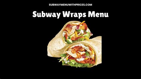 Subway Wraps Menu 2024