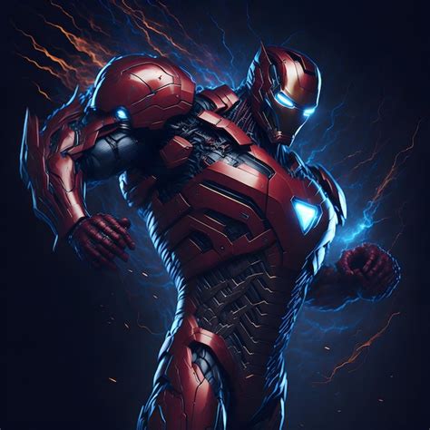 premium photo iron man nanotech suit  scene iron man mark  suit