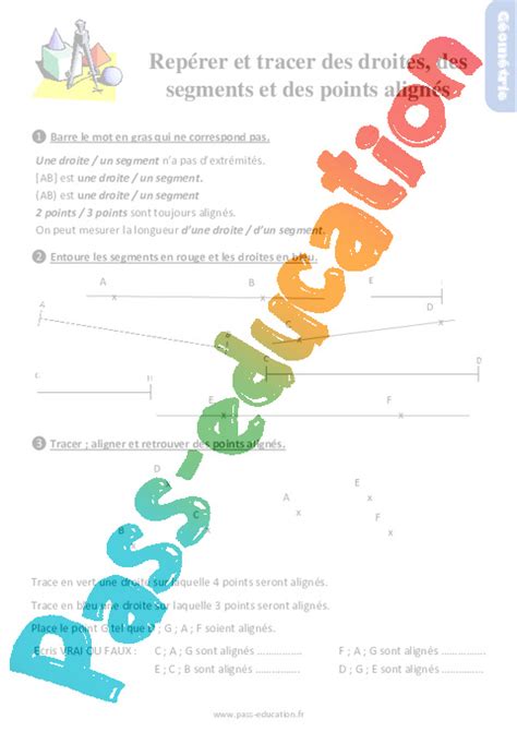 Exercice Point Droite Et Segment Cycle