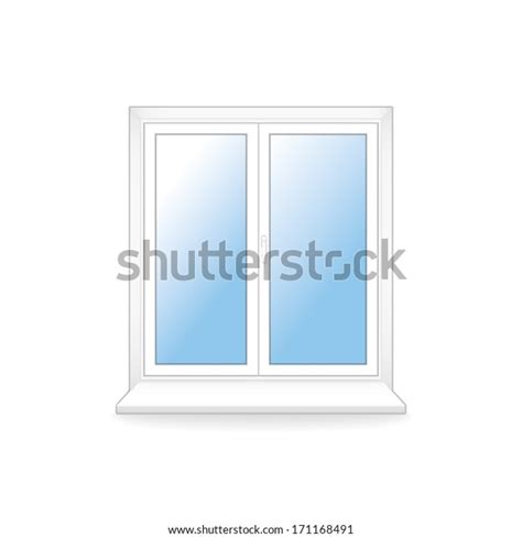 White Plastic Window Templaterasterized Version Stock Illustration