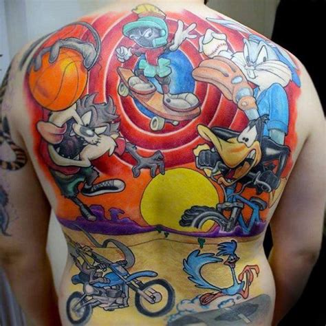 Male Looney Tunes Tattoo Ideas Full Back Taz Tattoo Geek Tattoo Cartoon Character Tattoos