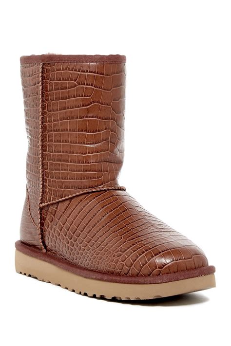 Ugg Classic Short Croc Embossed Uggpure Tm Lined Boot Nordstrom Rack Ugg Classic Short