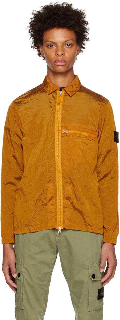 Stone Island Blouson Froiss Orange Ssense France