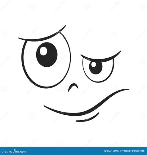 Cartoon Face with Raised Eyebrow Vector Stock Vector - Illustration of ...