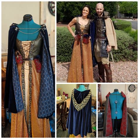 Self drafted Renaissance Festival Costumes for my husband and I. I also made a cape for our ...