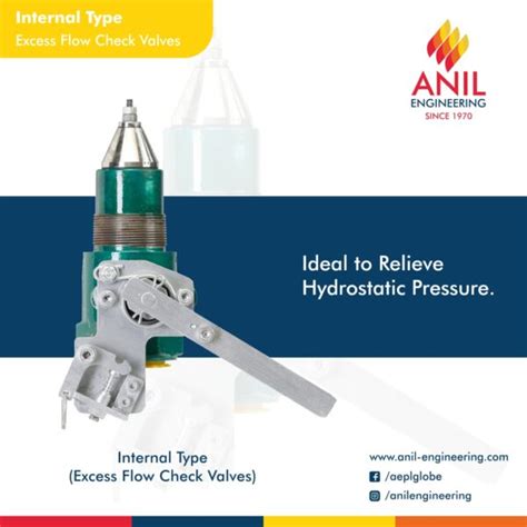 Internal Type Excess Flow Check Valves Anil Engineering