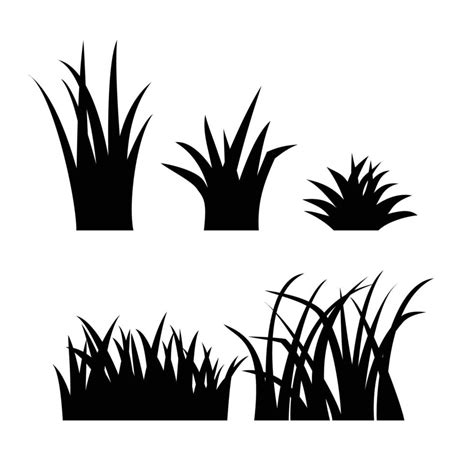 A Set Of Grass Silhouettes On A White Background 21794413 Vector Art At Vecteezy