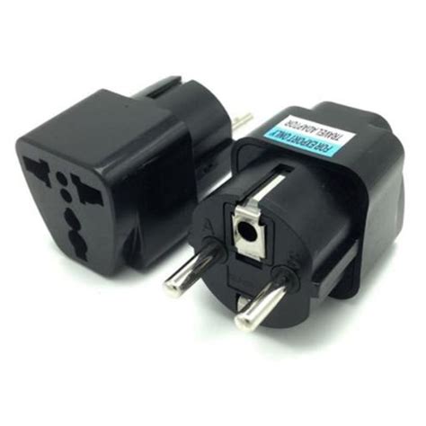 Fiche D Alimentation Black Ue Plug Adaptateur De Voyage