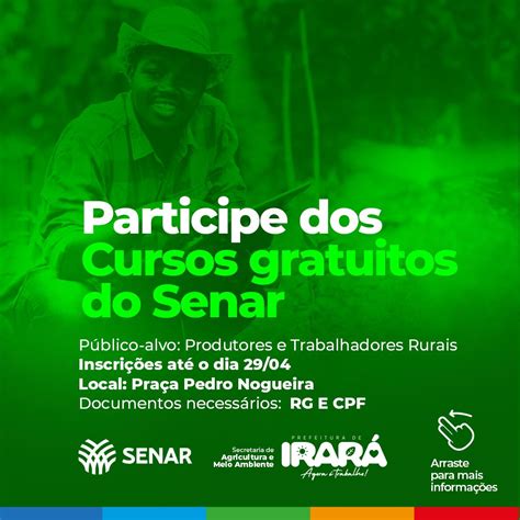 SENAR Oferece Cursos Gratuitos Para Produtores E Trabalhadores Rurais