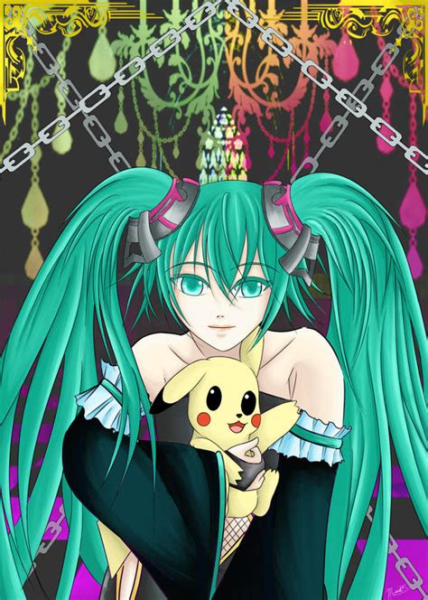 Hatsune Miku And Pikachu By Minatosaki On Deviantart