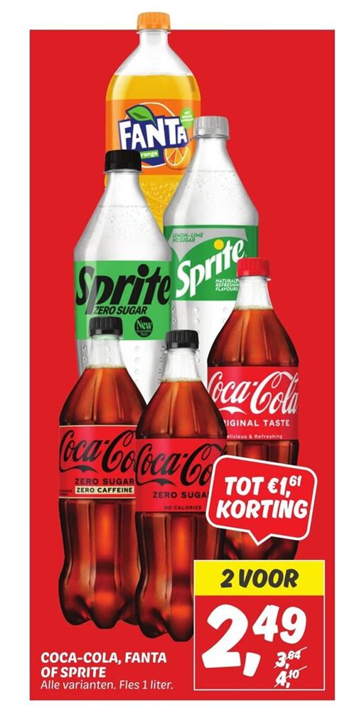 Coca Cola Fanta Of Sprite Alle Varianten Fles Liter Aanbieding Bij