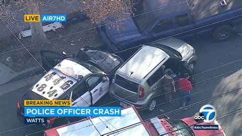 La Police Chase Officer Involved In Crash Near Watts Following High