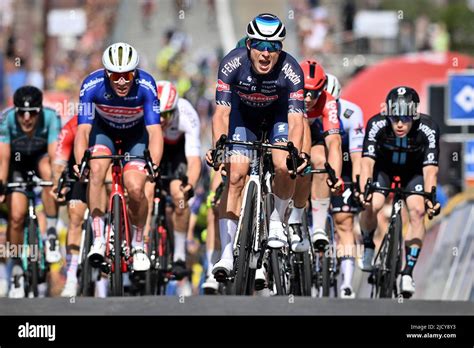 Knokke Heist Belgium 16th June 2022 Belgian Jasper Philipsen Of Alpecin Fenix Rides To Win