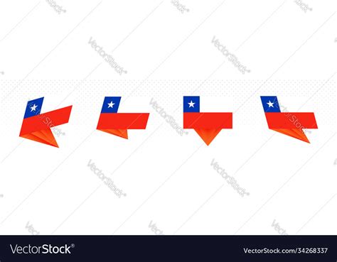 Flag chile in modern abstract design set Vector Image