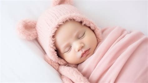 Premium Ai Image Cute Baby Sleeping On White Mattress