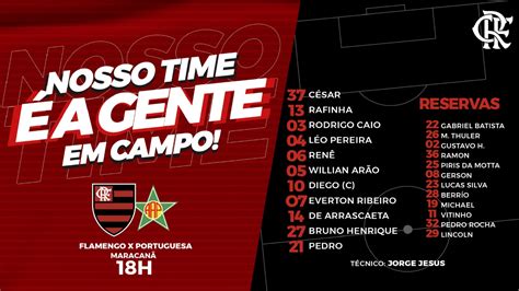 Saiu Flamengo Escalado Para Enfrentar A Portuguesa Pela Taça Rio