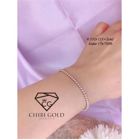 Jual Chibi Gold Gelang Tangan Biji Lada Emas Kadar K