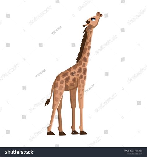 Cute Cartoon Giraffe On White Background Stock Vector (Royalty Free ...