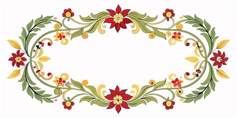 Un Conjunto De Marcos Decorativos Con Flores Y Hojas Vector Premium