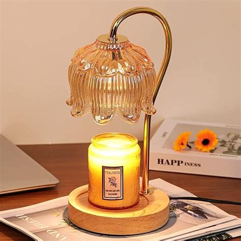 Uandhome Candle Warmer Lamp Crystal Flower Candle Wax Warmer With