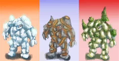 Elemental Golems By Imfunkey On Deviantart