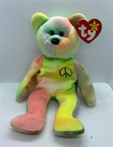 Beanie Babies Peace Bear 1996 Rare Retired Excellent Condition Etsy