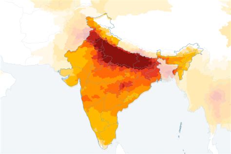 Air Pollution Map Of India - China Map Tourist Destinations