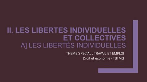 Droit Term Chapitre Les Libert S Individuelles Et Collectives