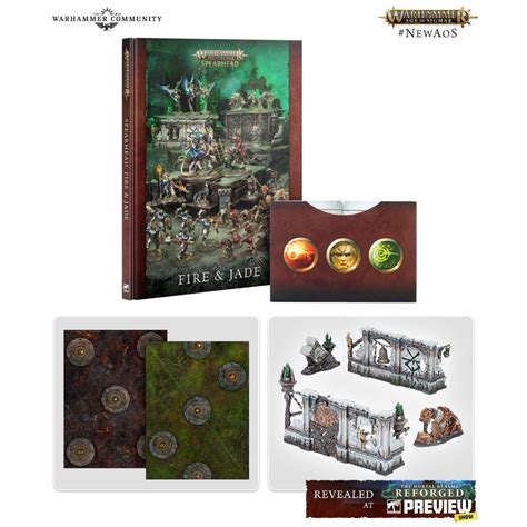 Warhammer Age Of Sigmar Core Book Spearhead Fire And Jade Card Terrain