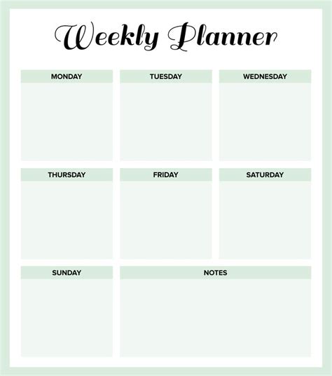 Weekly planner template pdf