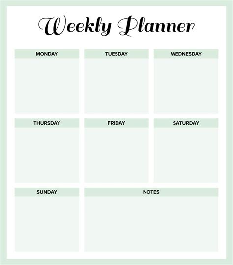 Weekly Planner Template PDF Weekly Planner Printable Templates