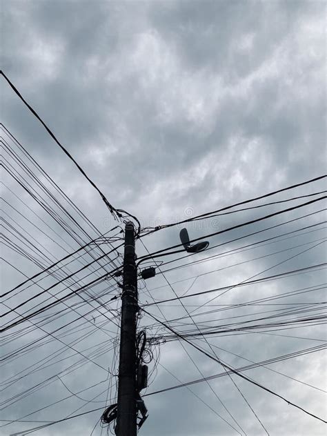 Electric Power Station And Dark Sky Power Lines Electric Transmission