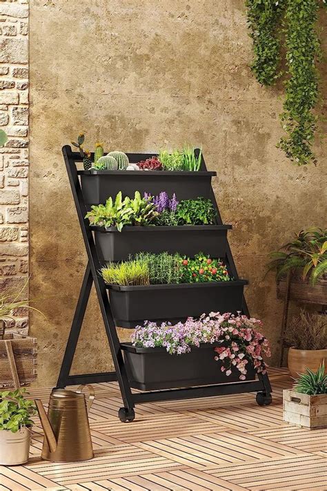 Fleximounts Vertical Raised Garden Bed W Wheels 4 Tiers Freestanding