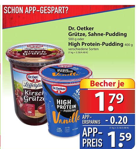 Dr Oetker Gr Tze Sahne Pudding Oder High Protein Pudding Angebot Bei