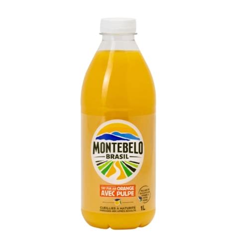 Jus d Orange Pur Jus avec Pulpe MONTEBELO BRASIL la bouteille de 1L à