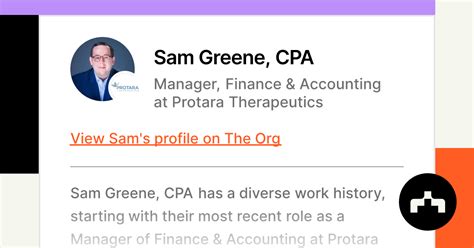 Sam Greene Cpa Manager Finance And Accounting At Protara Therapeutics