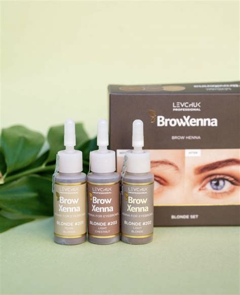 Brow Xenna set 3 barv za barvanje obrvi s kano Blonde Brown Voilà